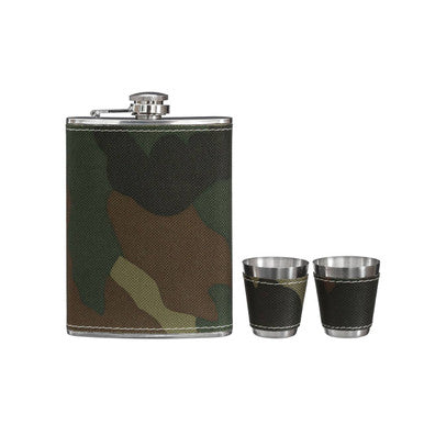 Auden Camouflage Hip Flask And Shot Glasses Set