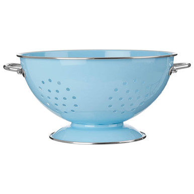 Hollis Pastel Blue Enamel Retro Colander