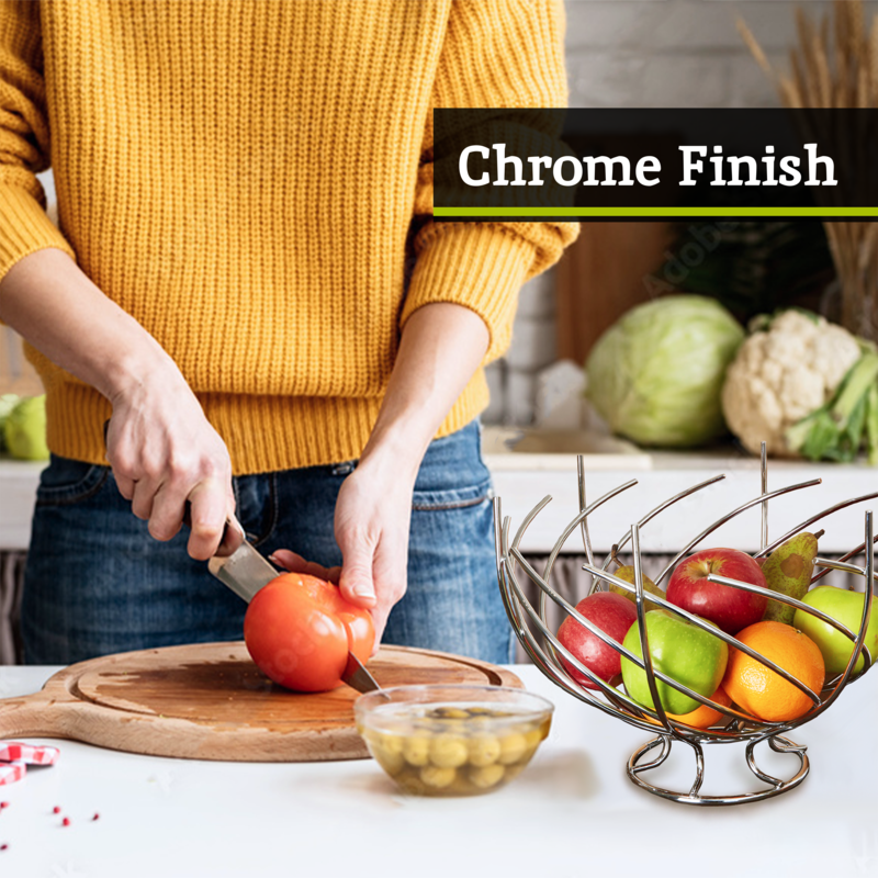 Nest Shape Chrome Fruit Basket