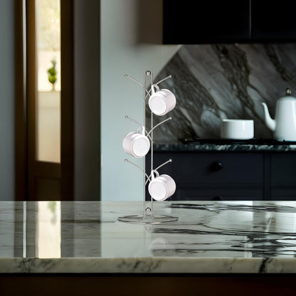 Helix  Chrome 6 Cup Mug Tree