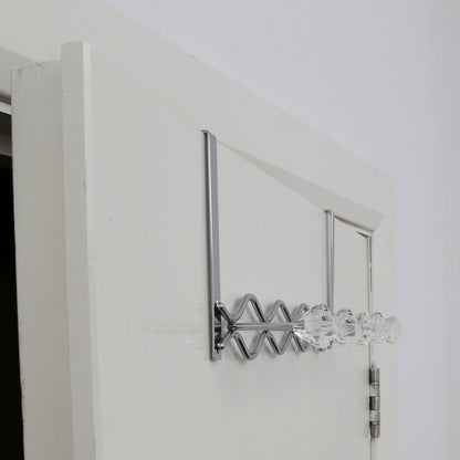 Jaxen Chrome Over Door Hanger with Five Diamante Hooks