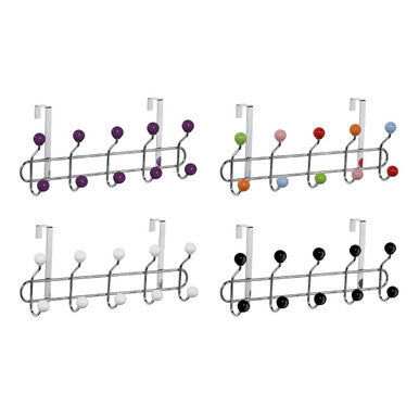Jaxen Chrome Over Door Hanger with Ten Ball Hooks