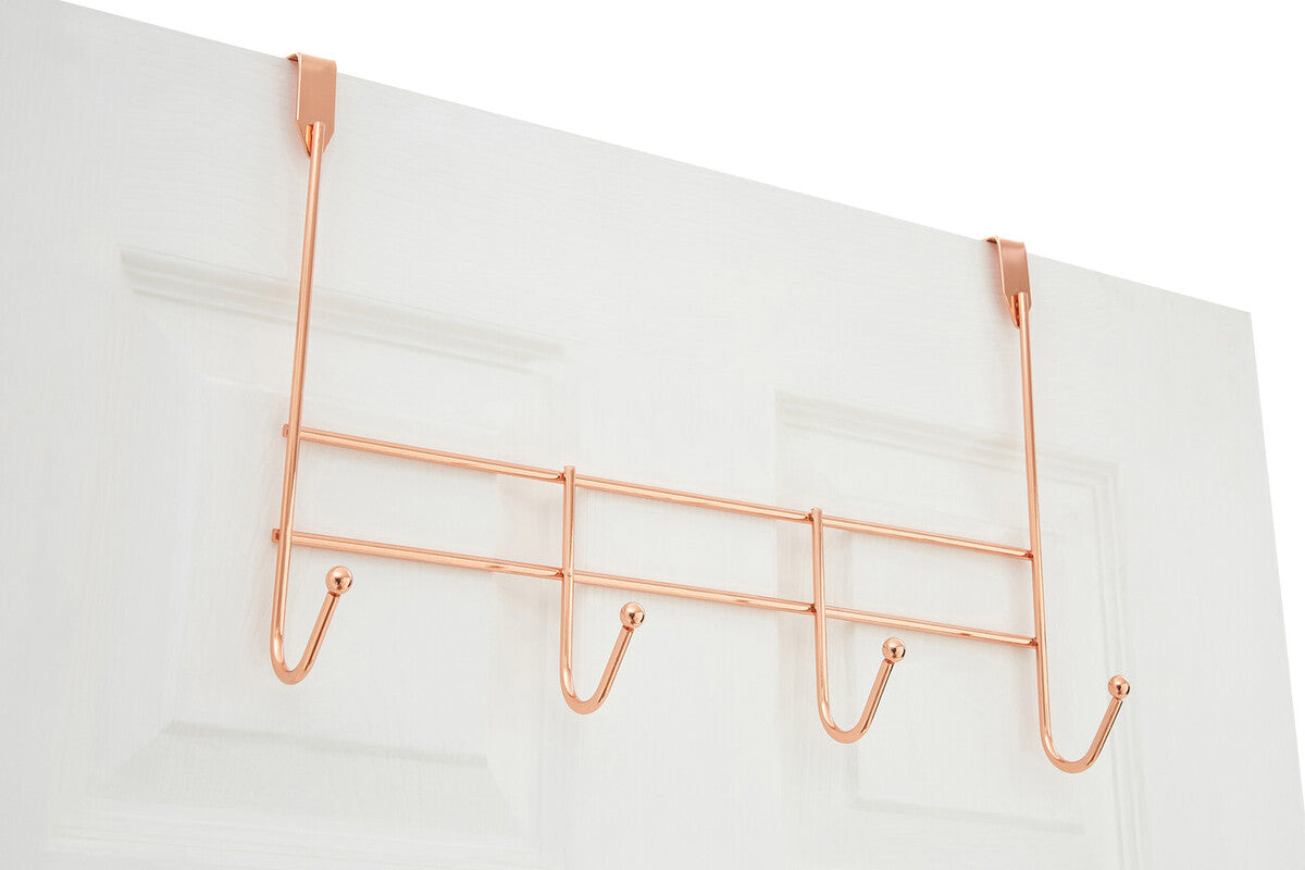 4 Hook Rose Gold Over Door Hanger