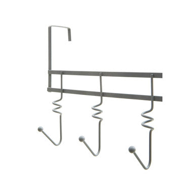 Jaxen Over Door Grey Hanger with Five Swirl Hooks