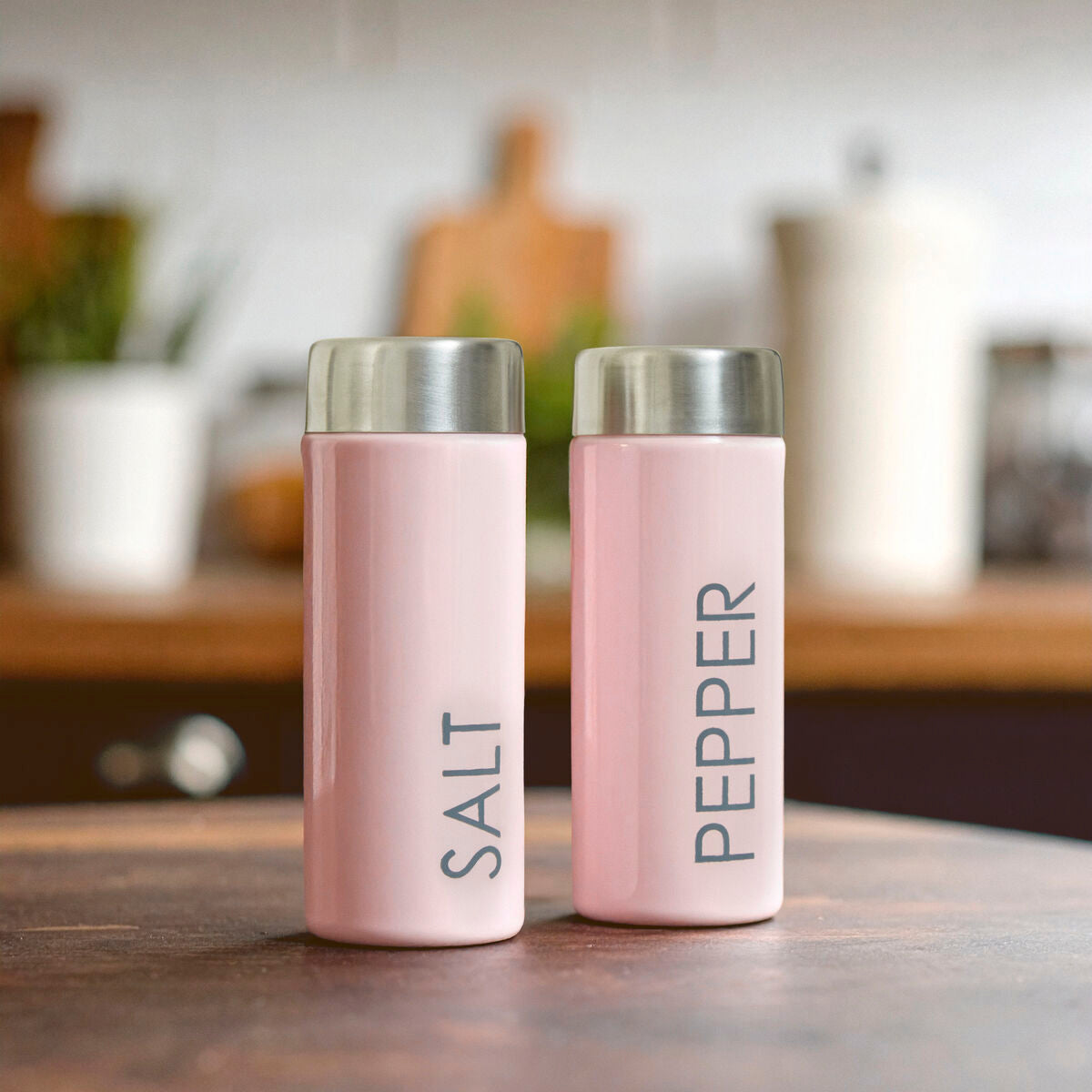 Liberty Light Pink Enamel Salt And Pepper Set