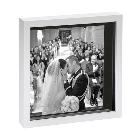 10" x 10" White 3D Box Photo Frame - with 8" x 8" Mount