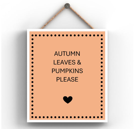 Wooden plaque - autumn leaves