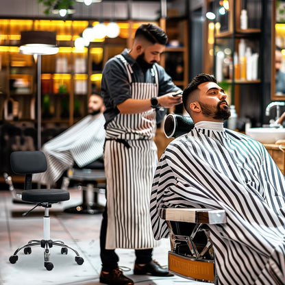 HOMCOM Rolling Stool with Backrest, Wheels, Faux Leather Salon Chair