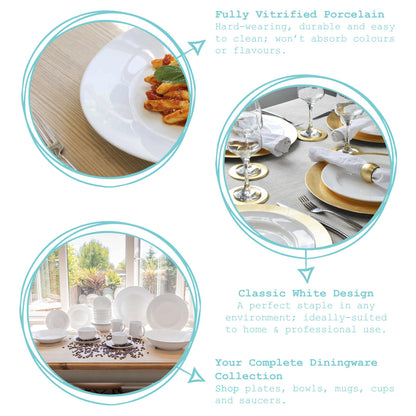 18pc White Porcelain Dinner Set