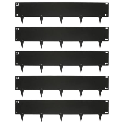 5pc Steel Lawn Edging Set - 5m x 16cm