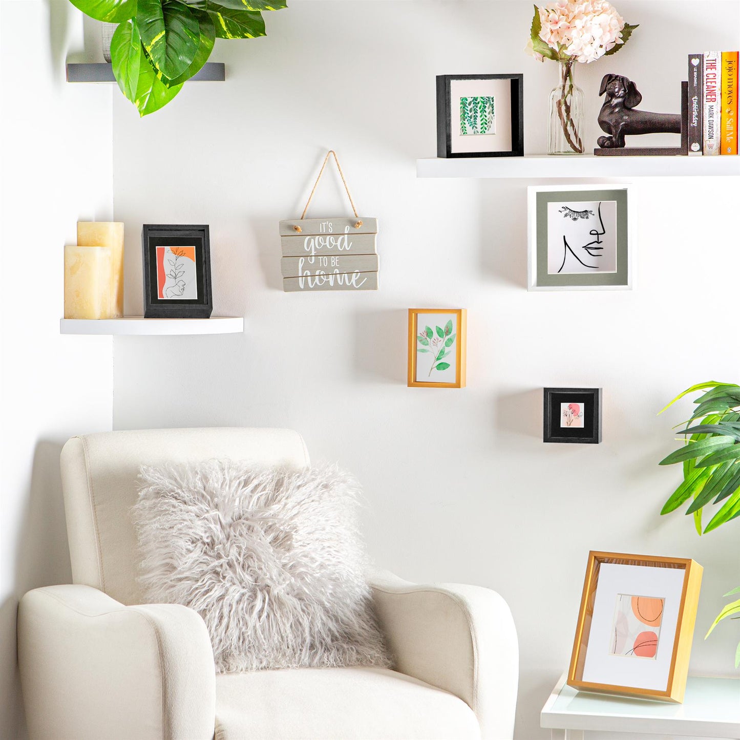 8" x 10" White 3D Deep Box Photo Frame - with 5" x 7" Mount