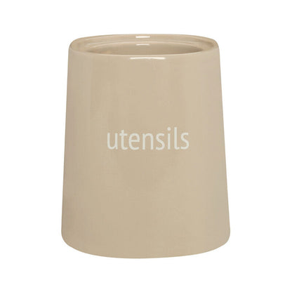 Fletcher Beige Ceramic Utensils Holder