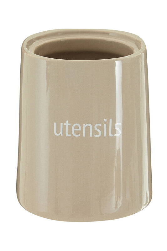 Fletcher Beige Ceramic Utensils Holder
