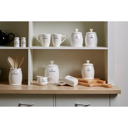 Charm White Dolomite Butter Dish