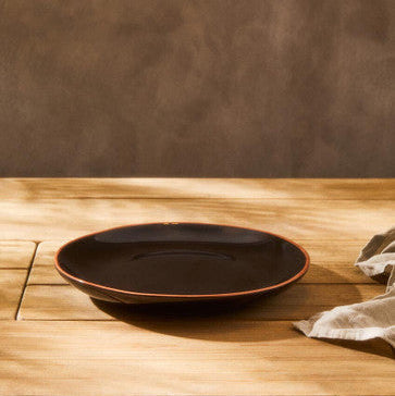 Calisto Black Glazed Terracotta Dinner Plate