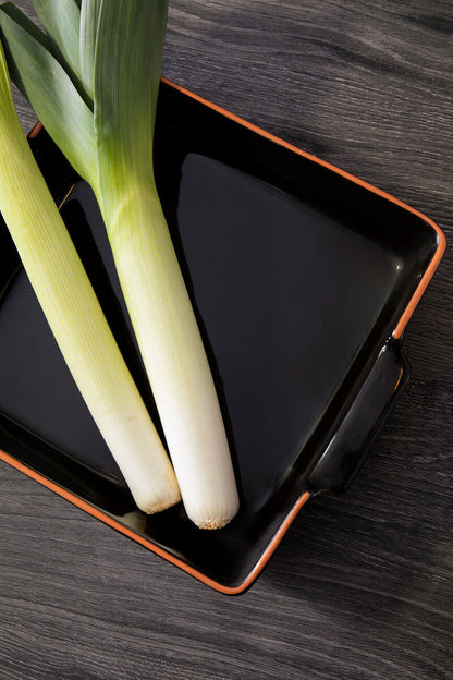 Calisto Terracotta Black Glazed Oven To Table Dish