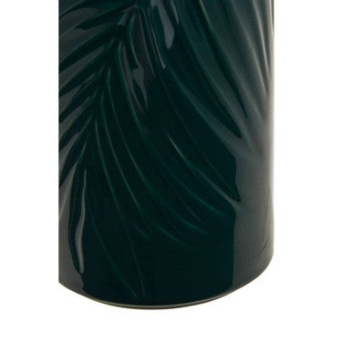 Bali Dark Green Large Storage Jar with Bamboo Lid