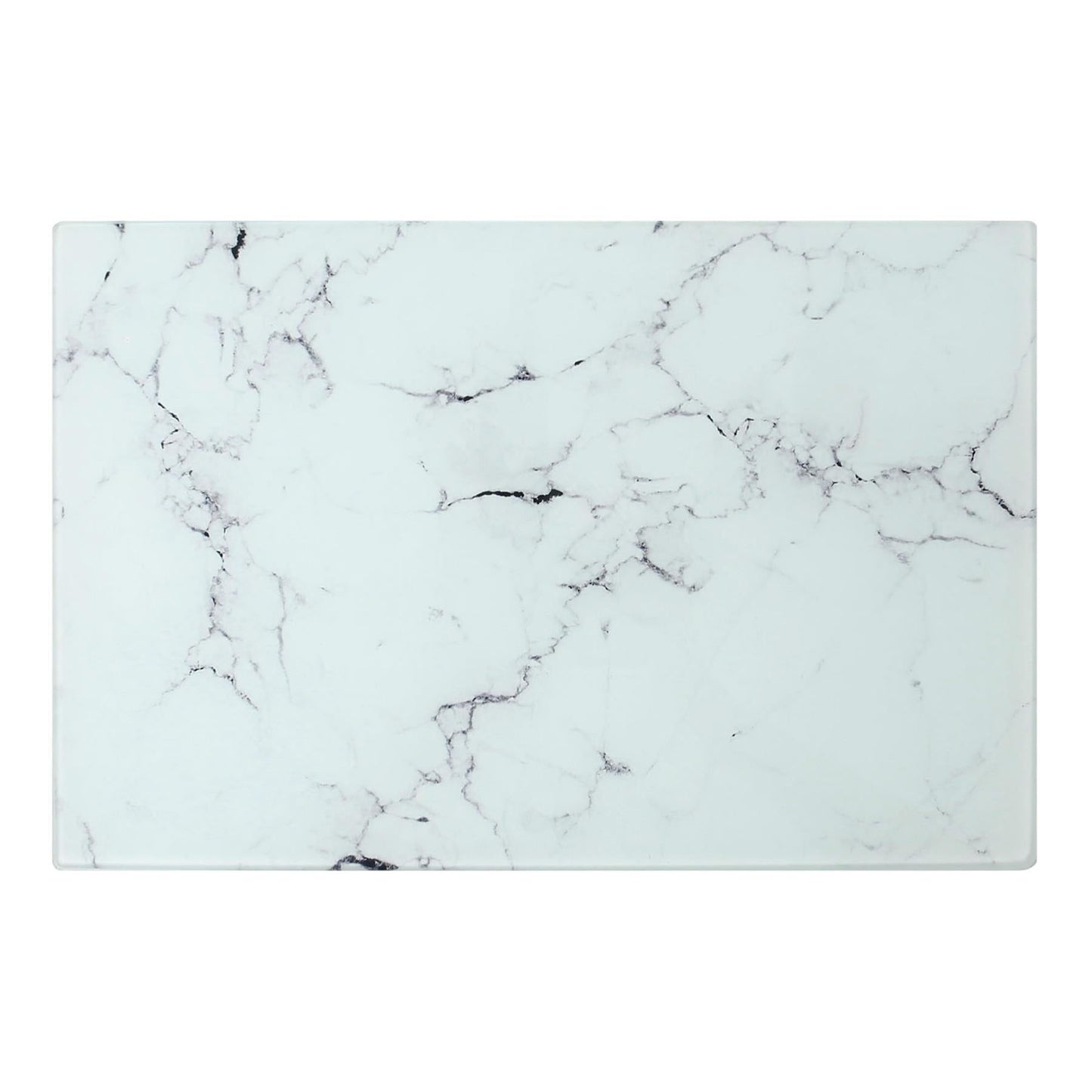 12pc Rectangle Glass Placemats & Square Coasters Set - 40cm x 30cm - Marble