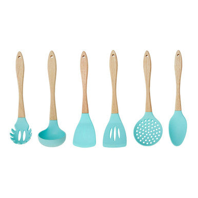 Zing 7 Piece Utensil Set In Pastel Green