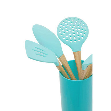 Zing 7 Piece Utensil Set In Pastel Green