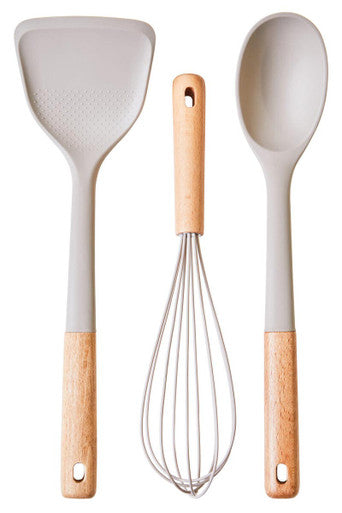 Nova Stone Grey Silicone Head 3Pc Kitchen Tool Set