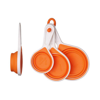 Zing Set Of 4 Collapsible Orange Silicone Measuring Cups
