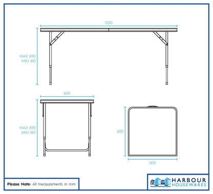 Height Adjustable Aluminium Folding Picnic Table