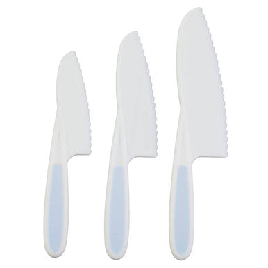 Zing Set Of 3 Dessert Or Salad Knives In Pastel Blue