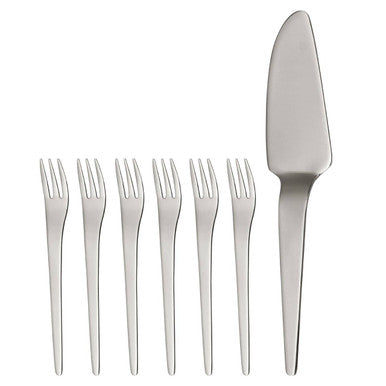 Curve Stainless Steel Cake Server and Forks Set