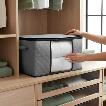 95 Litre Clothes Storage Bags with Lid - Grey - Pack of 5