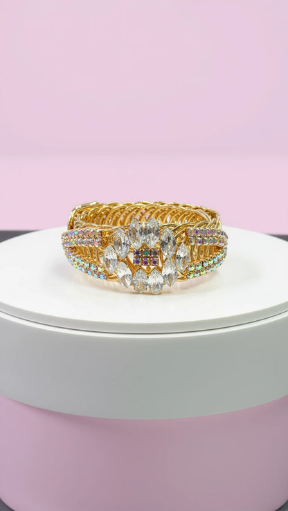 Gold Wrap Around Crystal Cuff