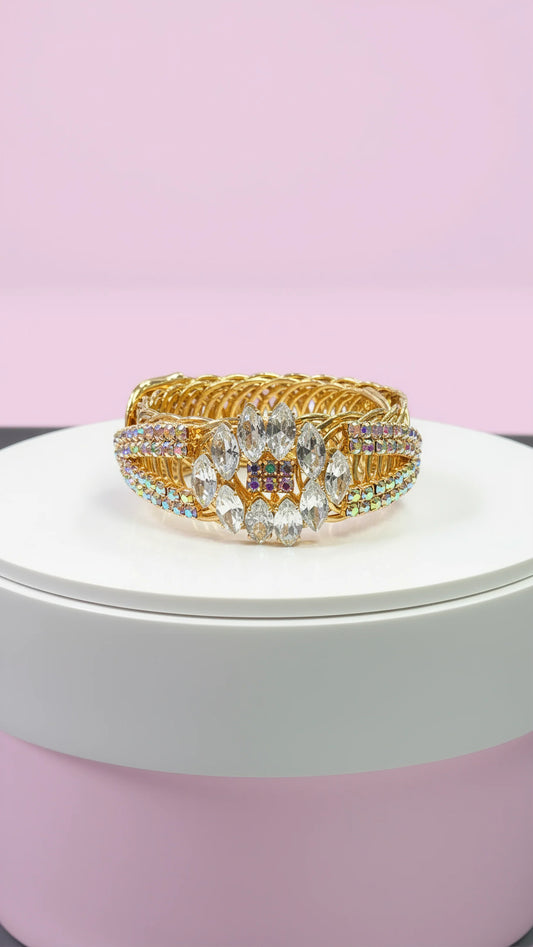 Gold Wrap Around Crystal Cuff