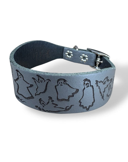 Leather Collar - HALLOWEEN - Ghosties