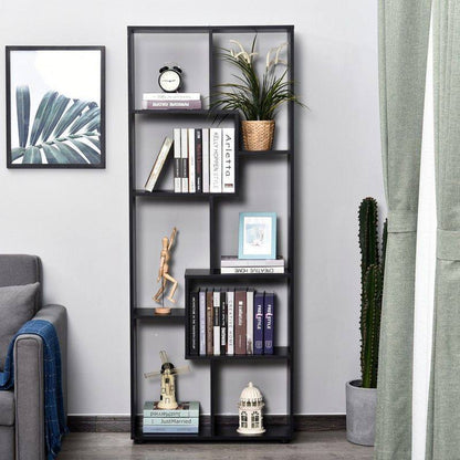 Eight-Section Tall Shelving Unit - Black