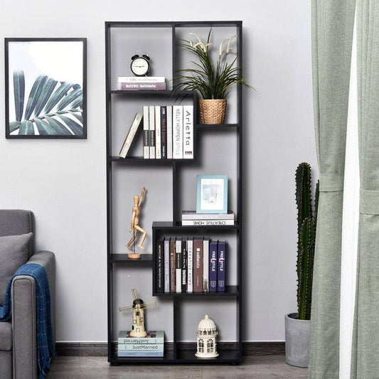 Eight-Section Tall Shelving Unit - Black