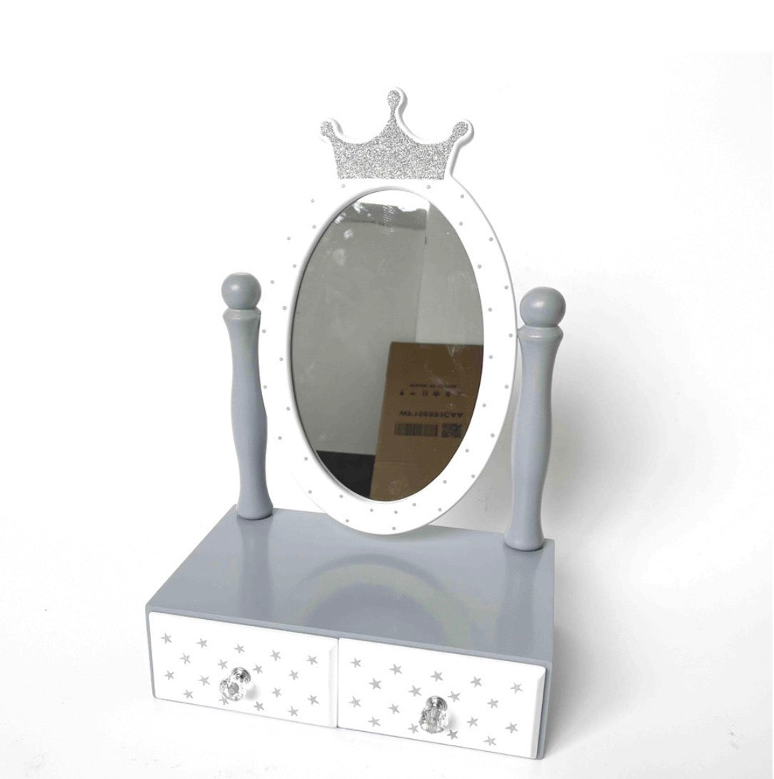 Grey princess wooden dressing mirror
