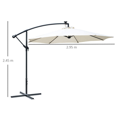 Umbrella Parasol W/Solar Powered LED strips