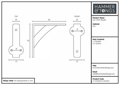 100mm Iron Shelf Bracket
