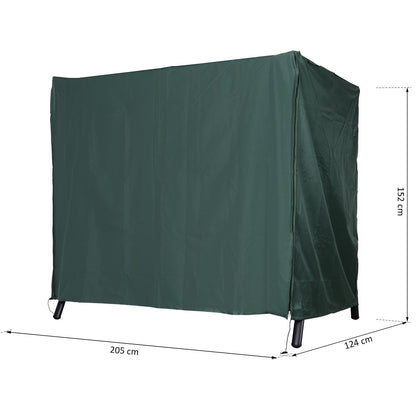 600D Oxford Patio Swing Chair Cover Outdoor Garden Furniture Rain Protection Protector Waterproof Anti-UV Green 205L x 124W x 164H cm