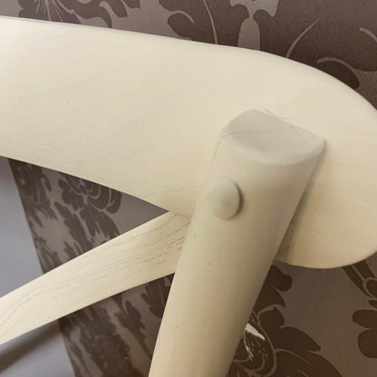 Modern & Stylish Hand Finished Cross Back Oak Wooden Cafe Chair - Exclusive Rattan Seat Office Furniture for Home, Dining, Cafe, and Office (Cream)