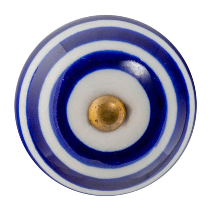 Round Stripe Ceramic Cabinet Knob