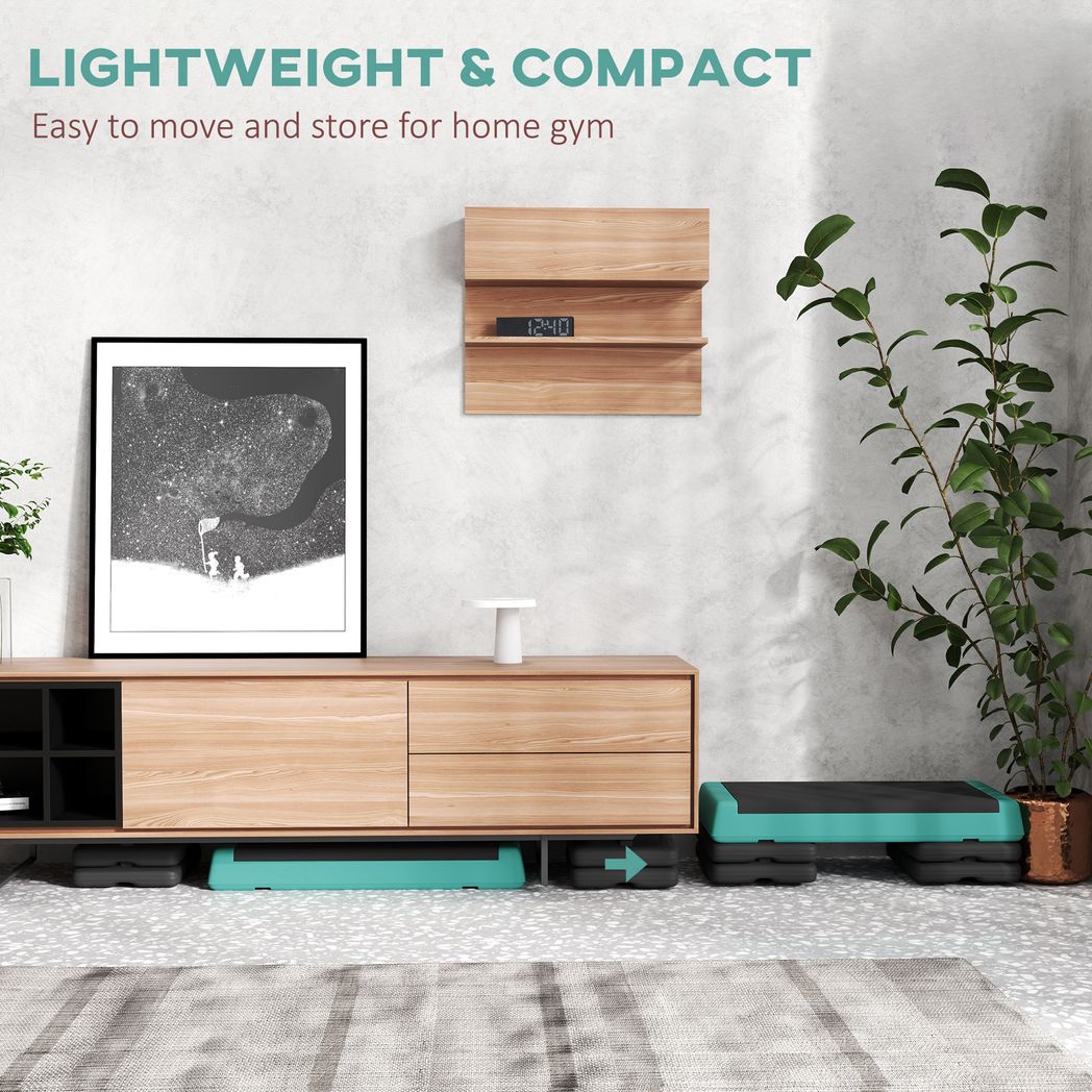 SPORTNOW Aerobic Step, 10.5/15.5/20.5cm Exercise Stepper for Home