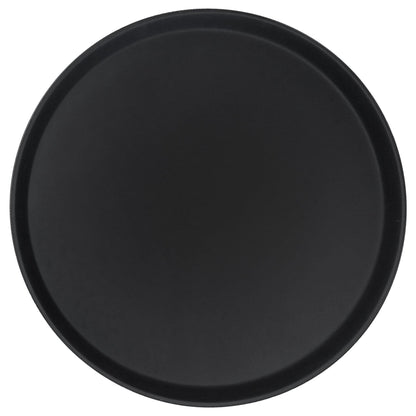 Black 45.5cm Round Non-Slip Serving Tray