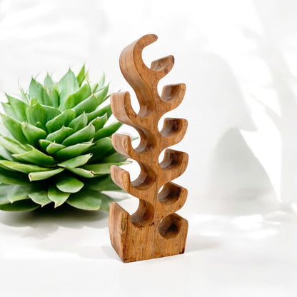 10 BOTTLE HAND CARVED WINE RACK