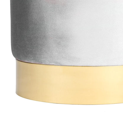 Round Velvet Footstool