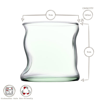 340ml Aware Amorf Recycled Glass Tumblers - Green - Pack of Four