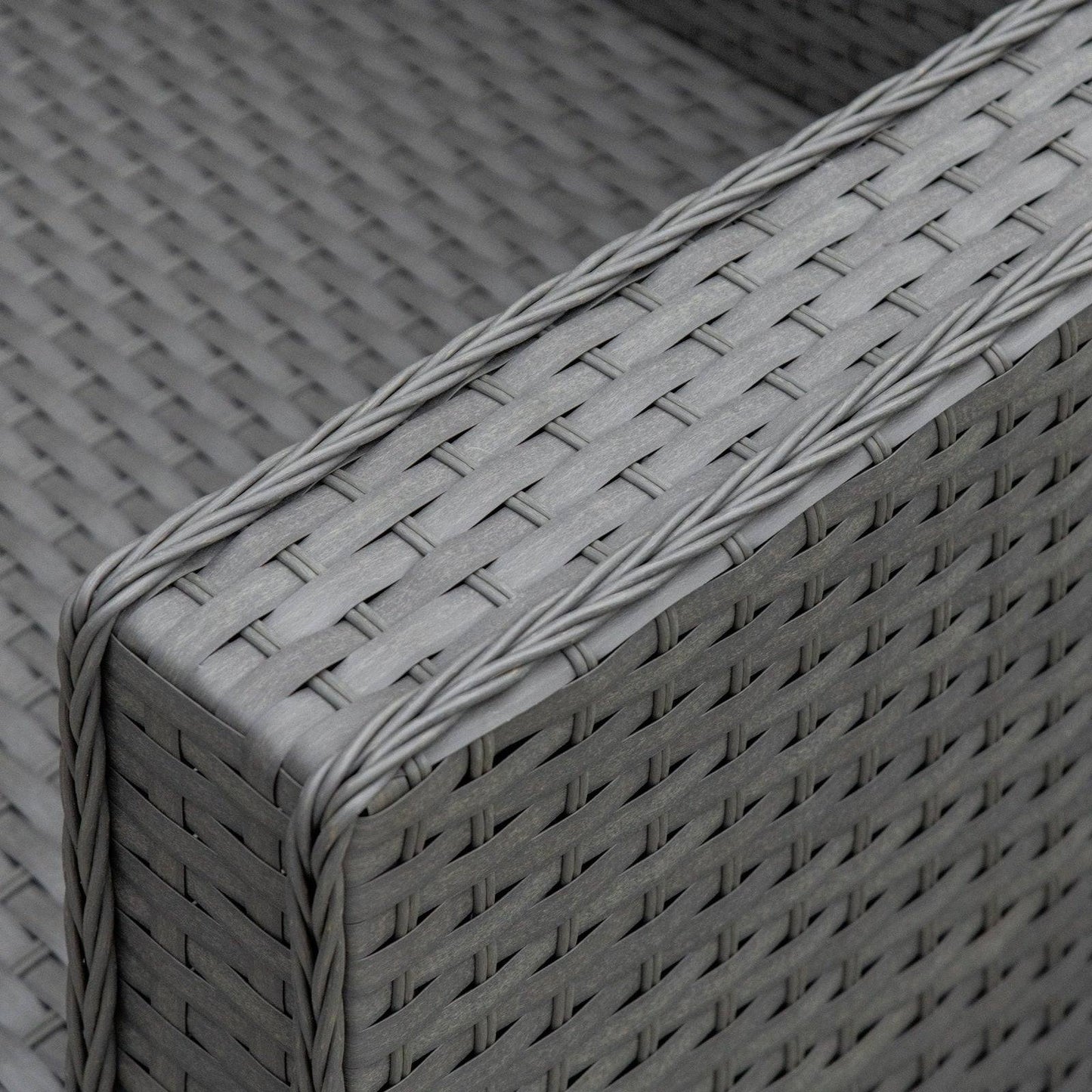 6-Piece Garden Rattan Sofa Set Bonzer Outdoor Furniture Patio Table Loveseat Stool Lounging Ottoman Aluminium Frame Wicker Weave Conservatory Grey