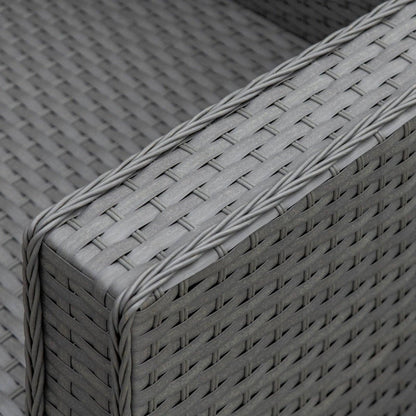6-Piece Garden Rattan Sofa Set Bonzer Outdoor Furniture Patio Table Loveseat Stool Lounging Ottoman Aluminium Frame Wicker Weave Conservatory Grey
