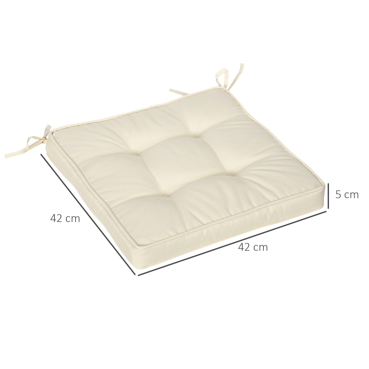 Set of 4 Garden Seat Cushion with Ties