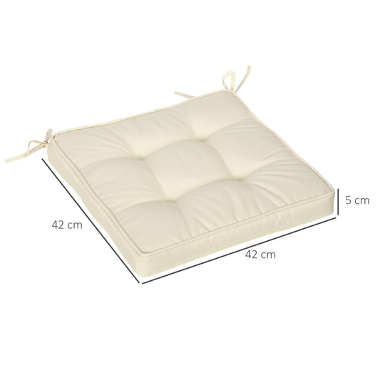 Set of 4 Garden Seat Cushion with Ties